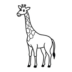 A giraffe line art vector illustration