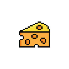  cheese  icon 8 bit, pixel art food icon  for game  logo. 