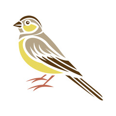 Obraz premium Minimalist Geometric Bird Vector Illustration