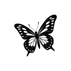 Flying butterfly silhouette vector illustration