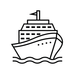 Obraz premium Ship line art vector illustration design