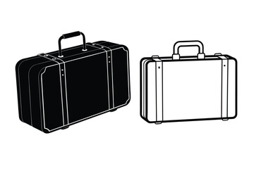 Set of suitcase silhouette vector illustration