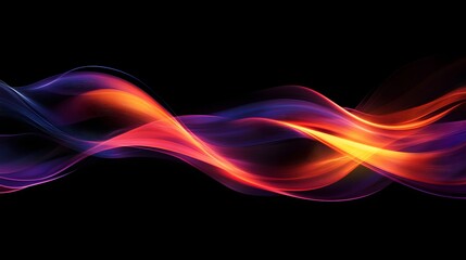 Abstract Colorful Waves Flowing Dark Background