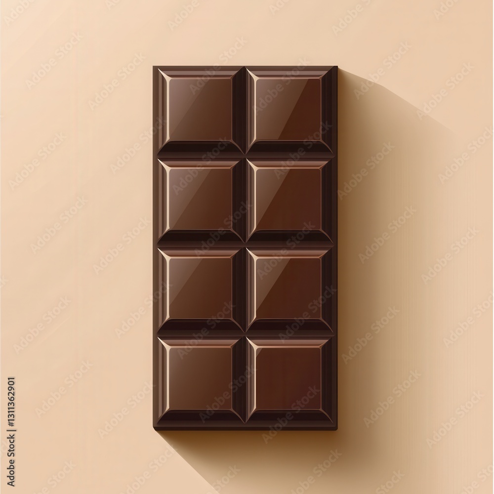 Poster flat chocolate bar logo featuring a clean and simple design with rich brown tones for branding or pa