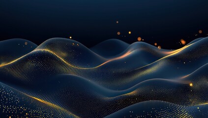 Smooth textures under golden particles on a dark blue base.