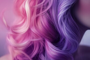 Obraz premium Vibrant Pastel Colors in Curly Hair with Soft Light Effects
