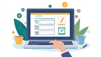 Interactive online test interface with a person selecting