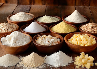 Fototapeta premium Assorted baking ingredients