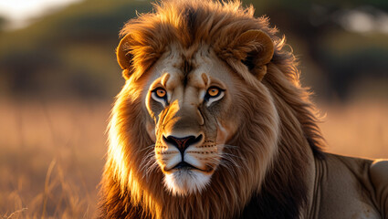 Naklejka premium Majestic King of the Savanna