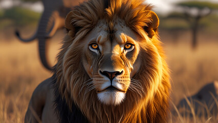 Fototapeta premium Majestic King of the Savanna