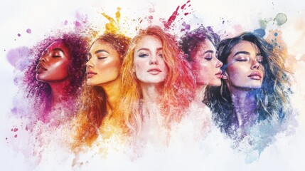 Five women, each with distinct looks and expressions