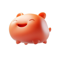 Adorable Orange Creature with Smiling Face