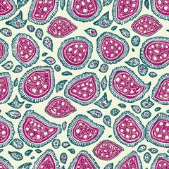 Fototapeta premium pink and teal seed pod pattern