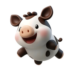 Happy 3D Cow Character