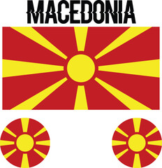 National North Macedonia flag. North Macedonia flag icon. illustration vector of North Macedonia flag. official colors and proportion correctly. EPS10