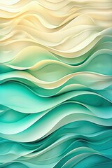 Fototapeta premium Minimalist Wavy Design in Light Mint Green With Gentle Curves Creates a Fresh and Calming Ambiance Perfect for Modern Spaces