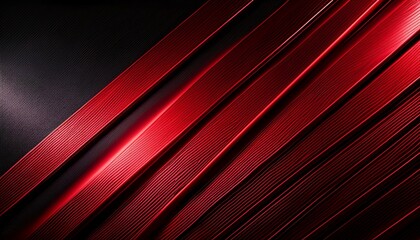 Red Light Streaks on Black. Diagonal deep red light fading to black. Soft transitions. Dramatic & abstract background.