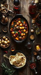 Spicy Potato and Vegetable Stew with Flatbread