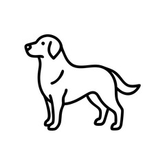 Fototapeta premium Dog golden-retriever, icon standing proudly, representing loyalty and companionship, black outline, modern design