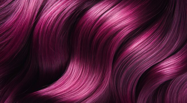 Dyed purple hair texture background. Close-up female long violet hair.