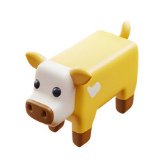 Yellow Cow Toy with Heart Design