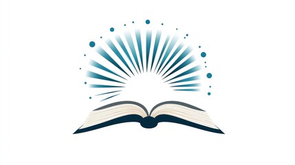 Obraz premium Open book with radiating light, symbolic of knowledge and enlightenment