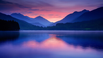 Obraz premium A beautiful mountain range with a lake in the foreground