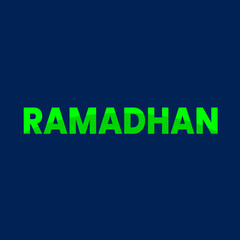 Green Ramadhan word on dark blue background