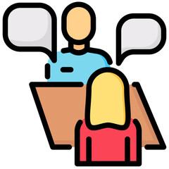 meeting vector filled outline icon