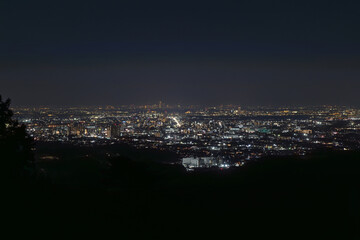 高尾山から望む神奈川方面の夜景