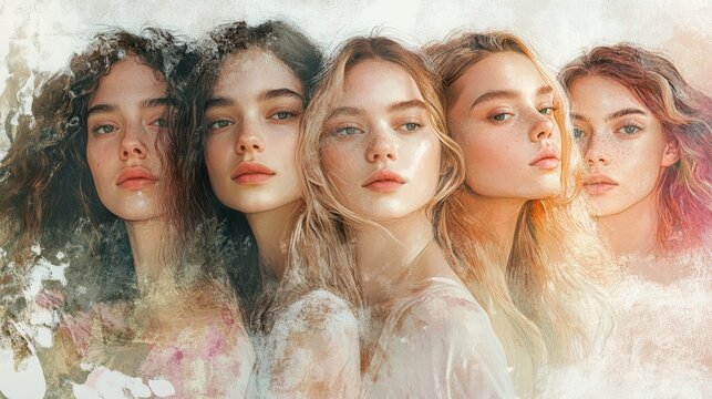 Five women, each with unique features and appearances