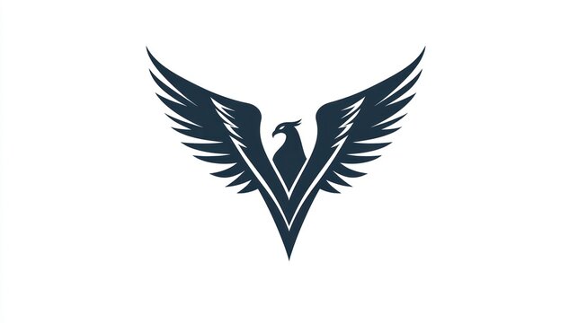Stylized eagle logo, spread wings,  symbol, graphic design, use for brand mark