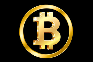 Obraz premium golden bitcoin logo, cryptocurrency symbol, digital currency icon, blockchain technology emblem, crypto logo