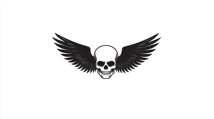 Naklejka premium Skull with Wings Graphic Design (1)