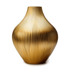 golden geometric-shaped flower vase with a luxurious matte finish