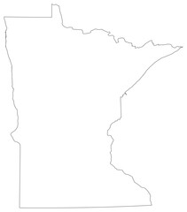 Minnesota state outline map in black color