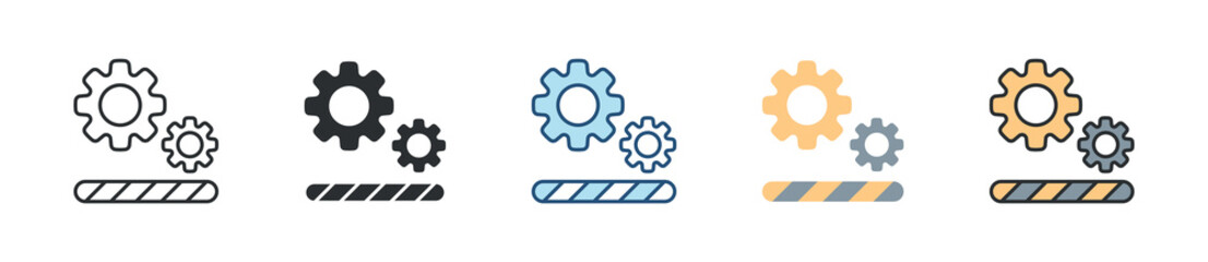 Work In Progress Icon Set Multiple Style Collection