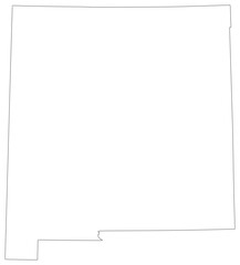 New Mexico state outline map in black color