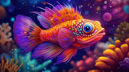 Fototapeta premium Vibrant coral reef fish