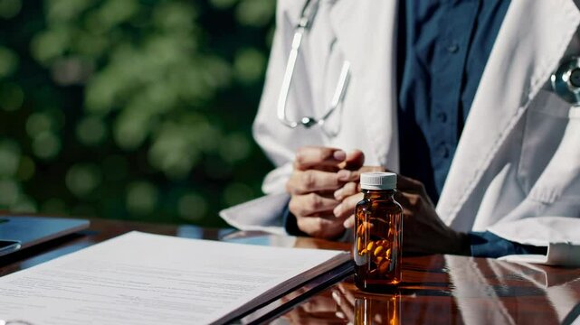 The Doctor with Prescription Bottle