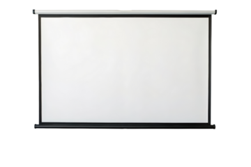 Projection screen for presentations and movies isolated with transparent background