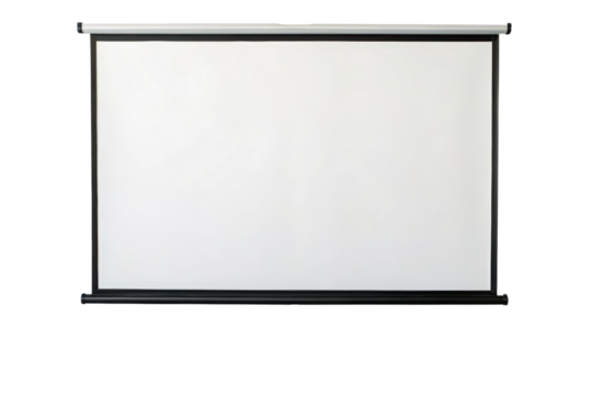 Projection screen for presentations and movies isolated with transparent background