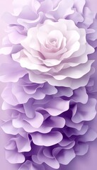 Obraz premium Elegant Lavender Paper Flower Texture Background Digital 3D Art in Minimalist Design