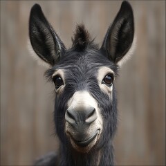 Obraz premium Playful Donkey Portrait Outdoors
