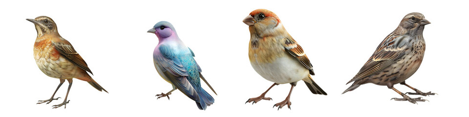 Set of Vibrant and Realistic Bird