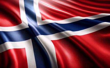 Fototapeta premium Norway National Flag Illustration in close up, Part 1