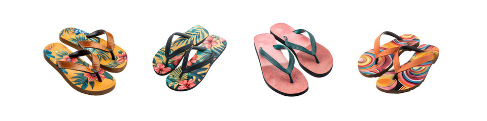 Vibrant Summer Flip-Flops with Artistic Designs