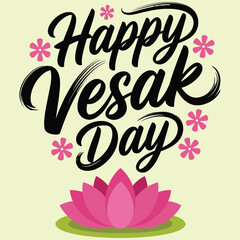 Obraz premium Minimalist Vesak Day Vector Design.