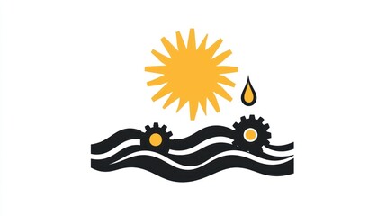 Obraz premium Oil spill environmental impact graphic