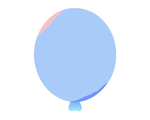 "Minimalist Blue Balloon" isolated on transparent background